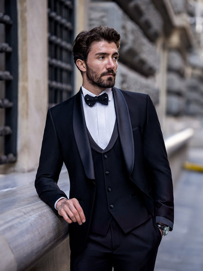 Black Slim-Fit Tuxedo 3-Piece
