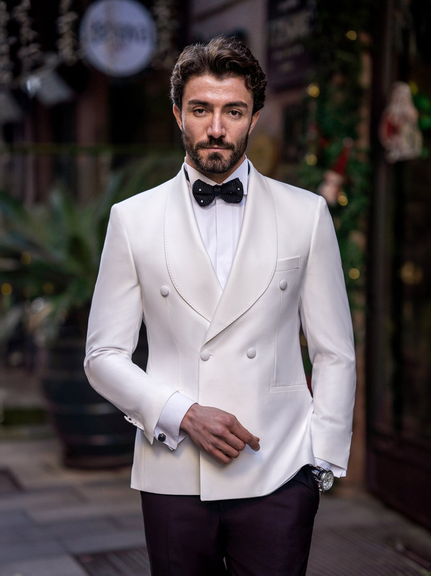 White Double Breasted Tuxedo 2-Piece - BRABION