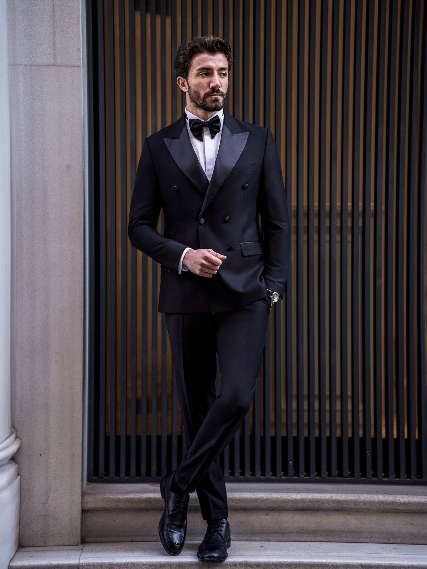 Black Double Breasted Tuxedo 2-Piece - BRABION