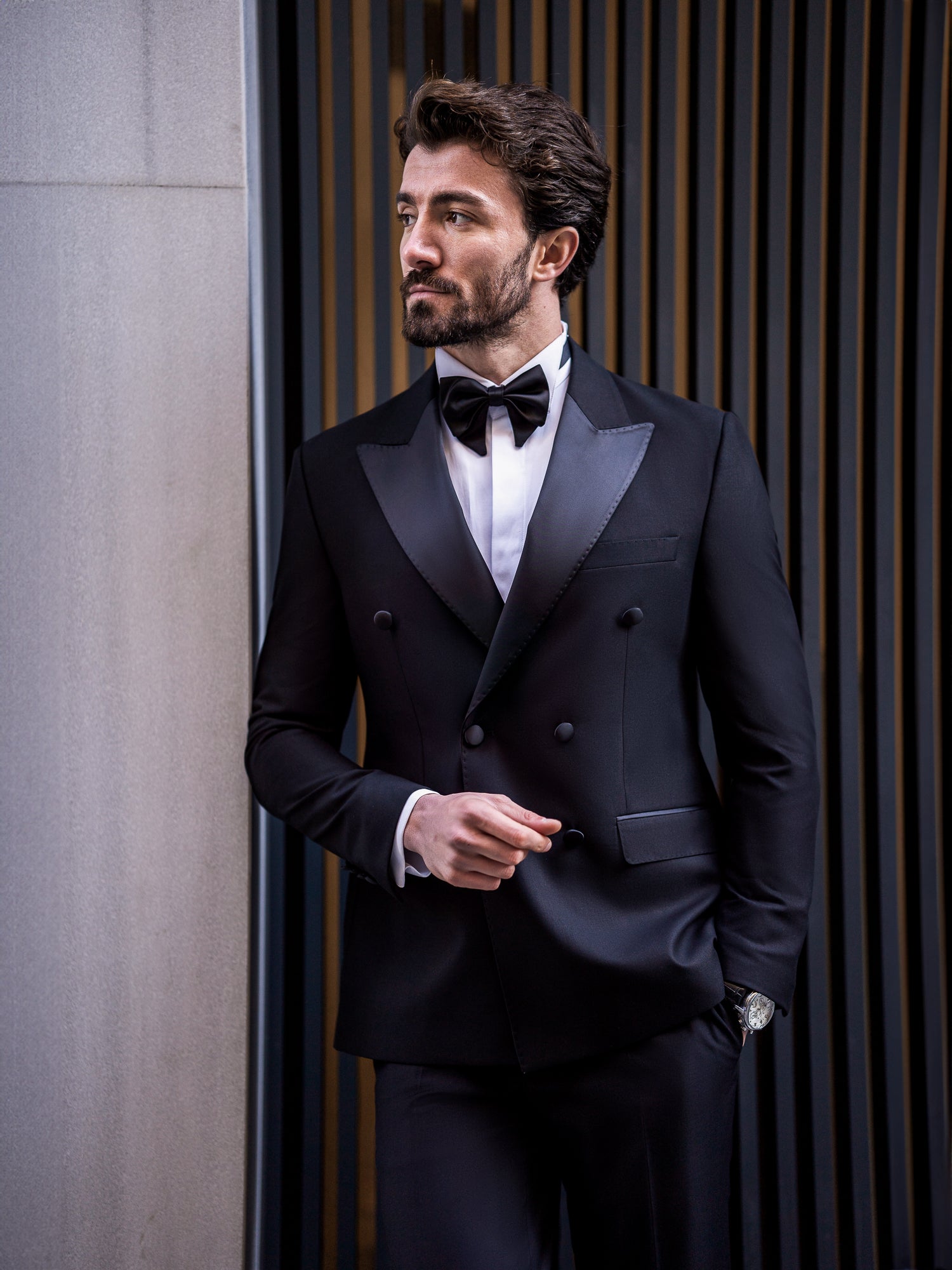 Black Double Breasted Tuxedo 2-Piece - BRABION