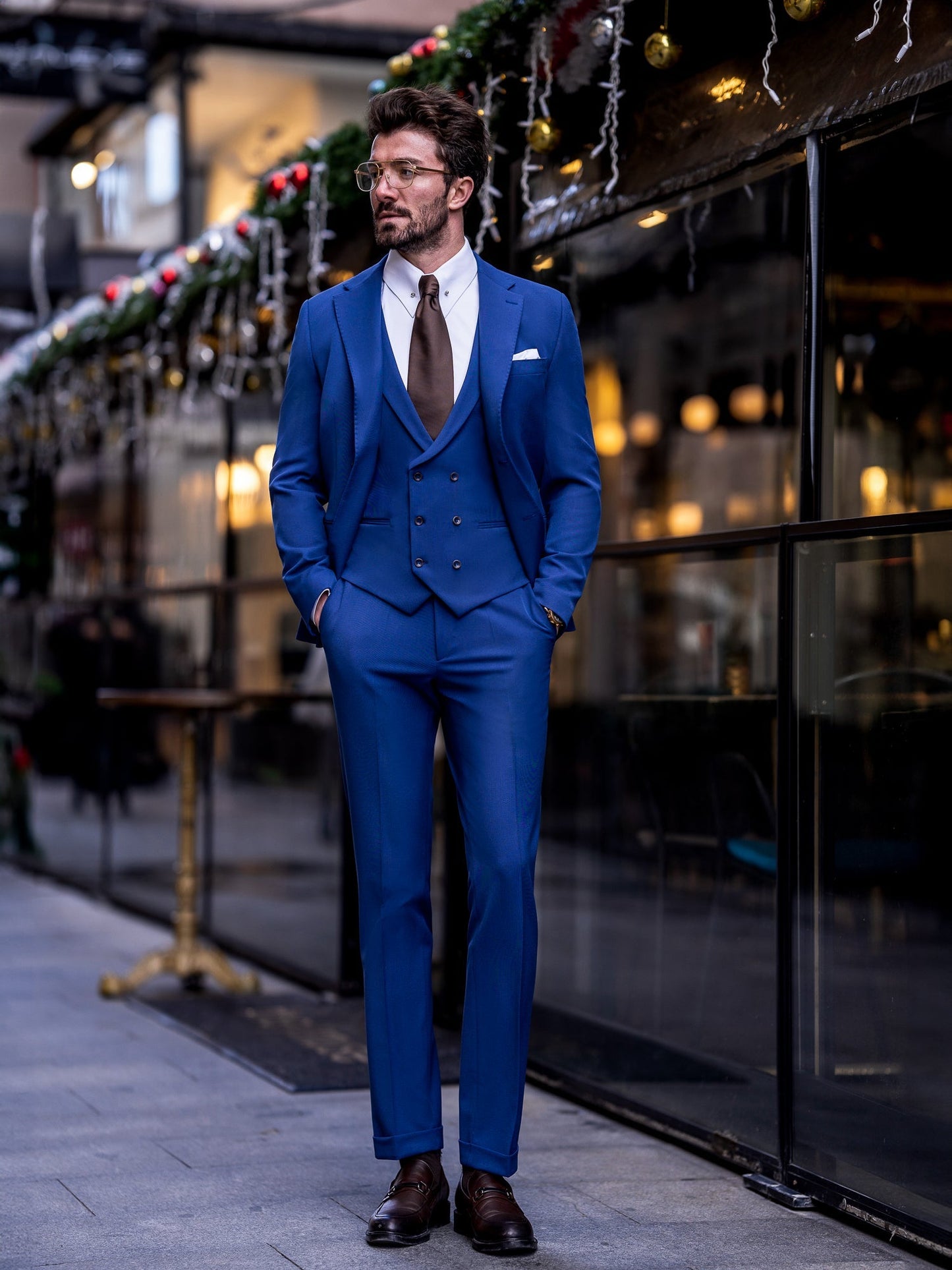 Navy Slim-Fit Suit 3-Piece VIOSSI