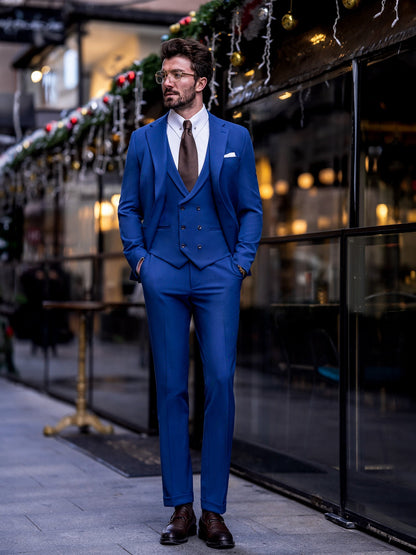 Navy Slim-Fit Suit 3-Piece VIOSSI