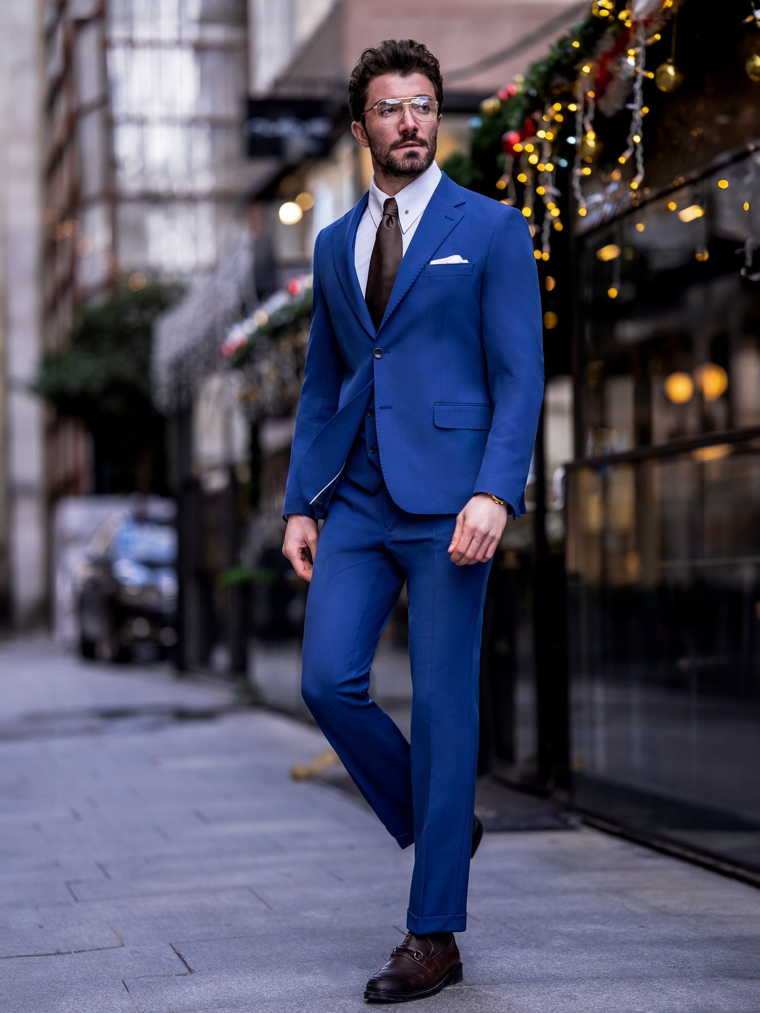 Navy Slim-Fit Suit 3-Piece VIOSSI