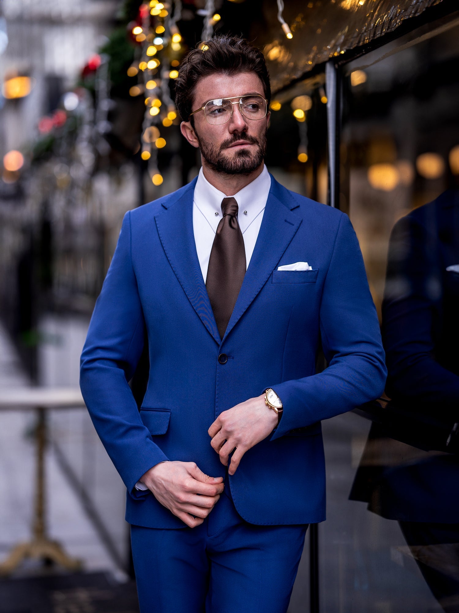 Navy Slim-Fit Suit 3-Piece VIOSSI