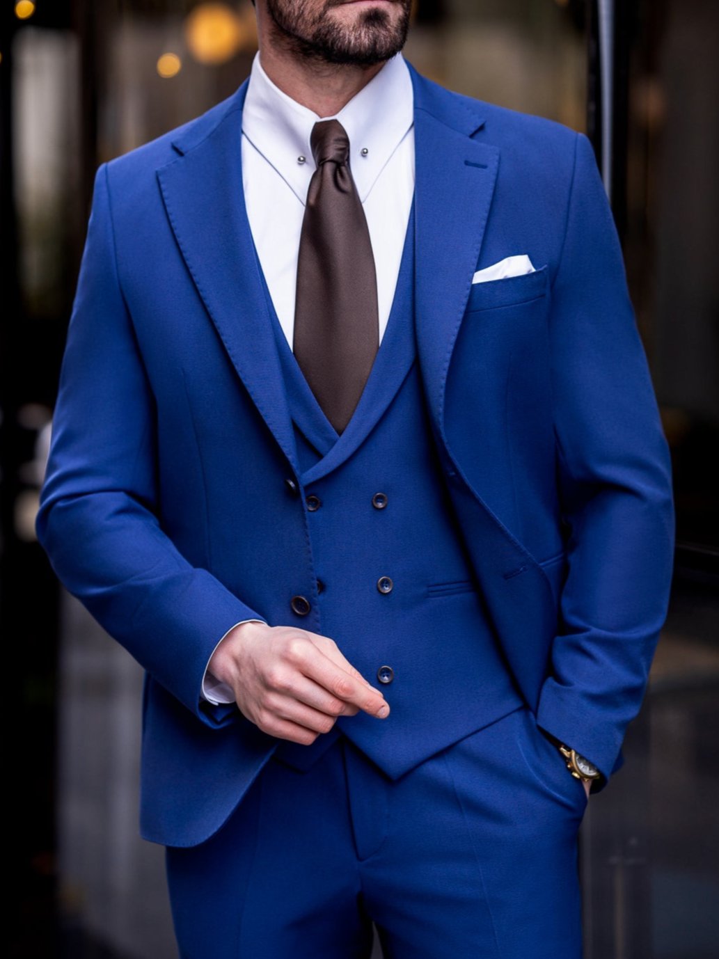 Navy Slim-Fit Suit 3-Piece VIOSSI