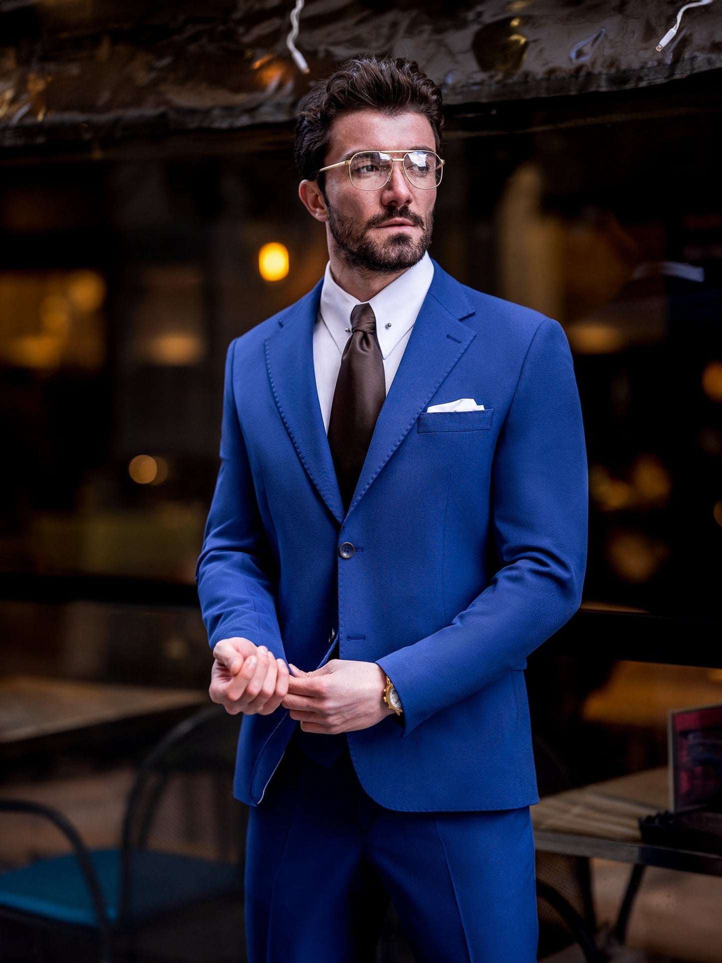 Navy Slim-Fit Suit 3-Piece VIOSSI