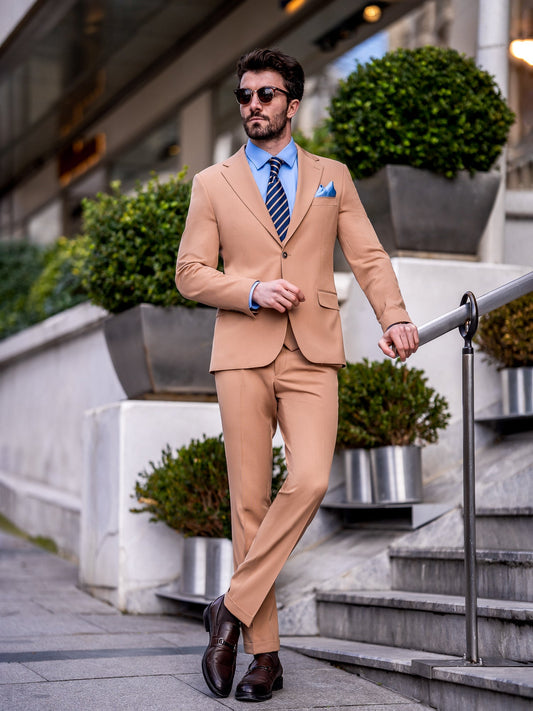 Camel Slim-Fit Suit 3-Piece VIOSSI