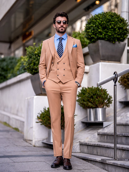 Camel Slim-Fit Suit 3-Piece VIOSSI