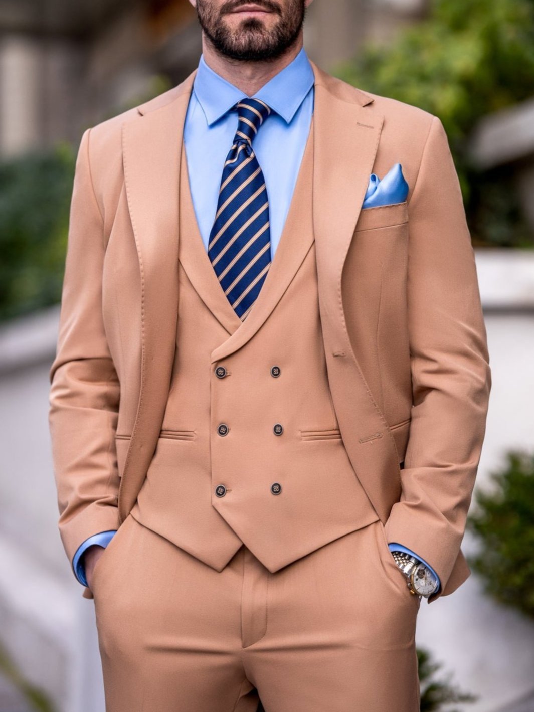 Camel Slim-Fit Suit 3-Piece VIOSSI