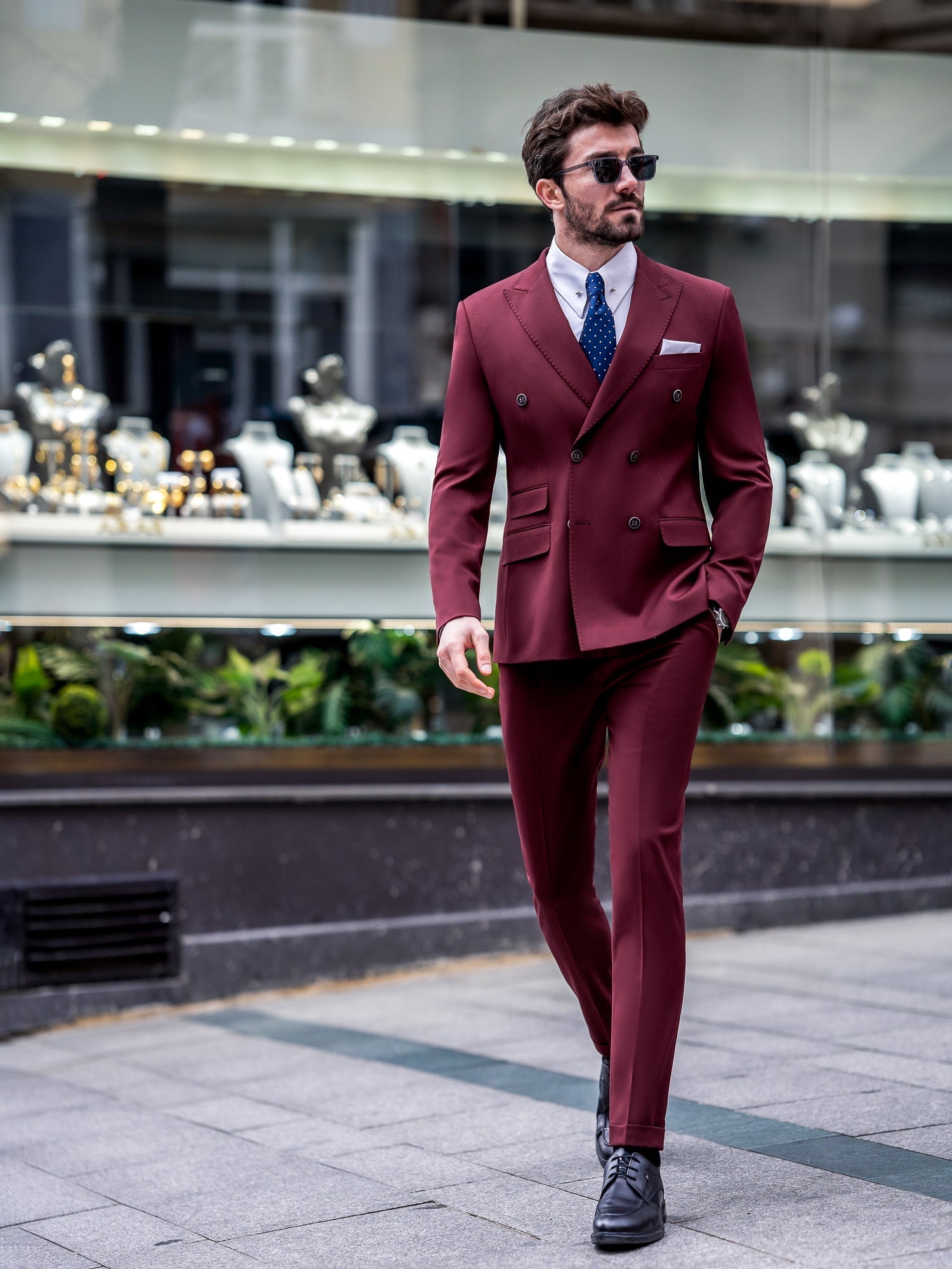 Bordeaux Double Breasted Suit 2-Piece VIOSSI