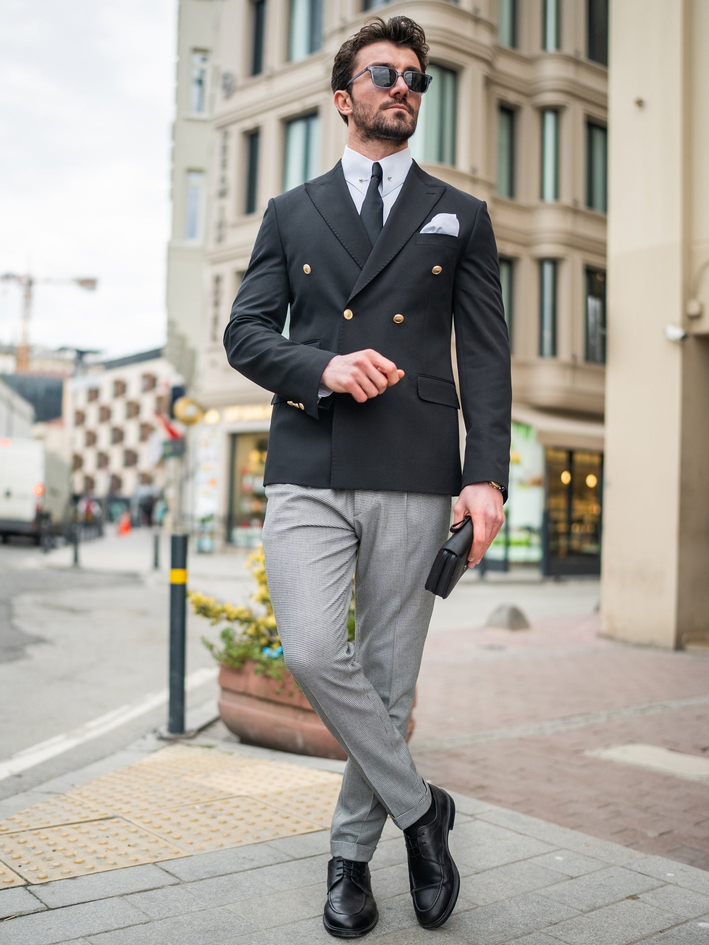 Black Double Breasted Blazer - BRABION