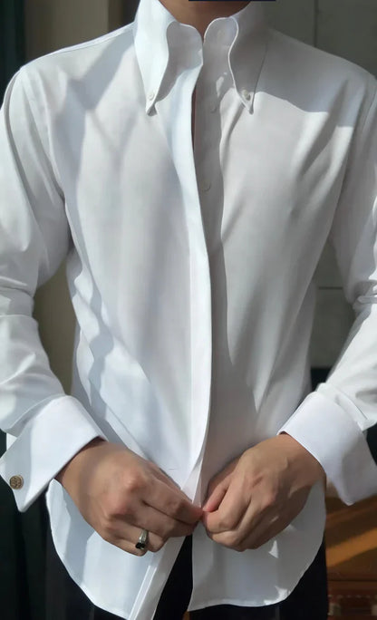 Point Collar Shirt with Cufflinks