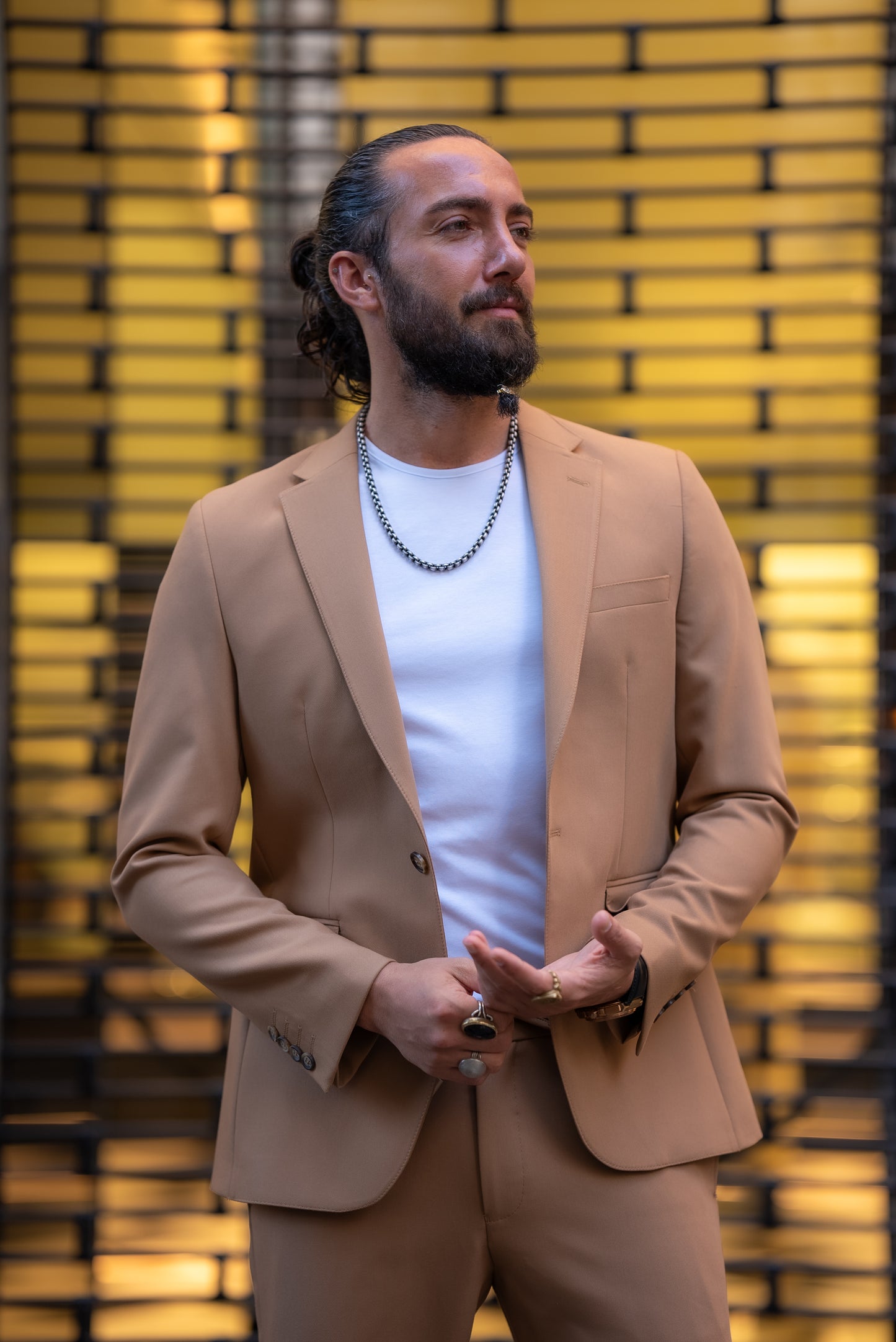 Brabion Alonso Camel Slim Fit Notch Lapel 2 Piece Suit