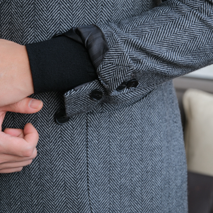 Men’s Retro Herringbone Double-Breasted Blazer