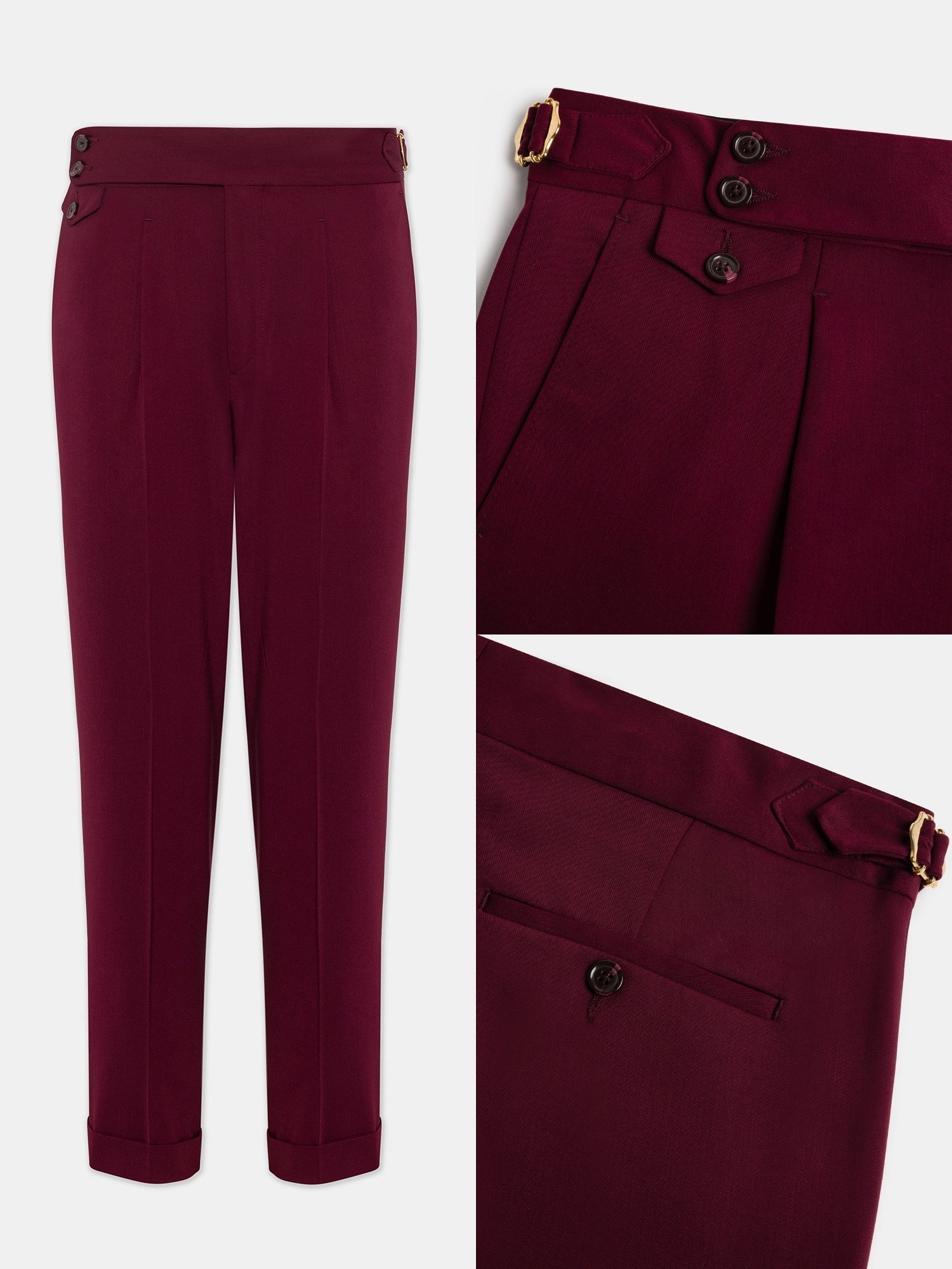 London Bordeaux High Waist Slim-Fit Pants VIOSSI
