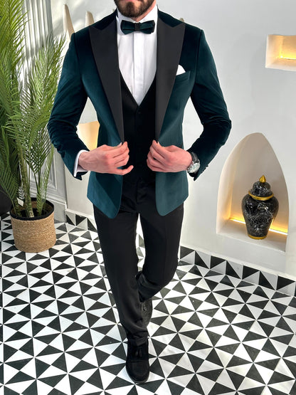 Emerald Velvet Slim-Fit Tuxedo 3-Piece