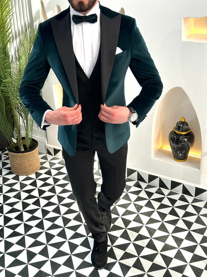 Emerald Velvet Slim-Fit Tuxedo 3-Piece