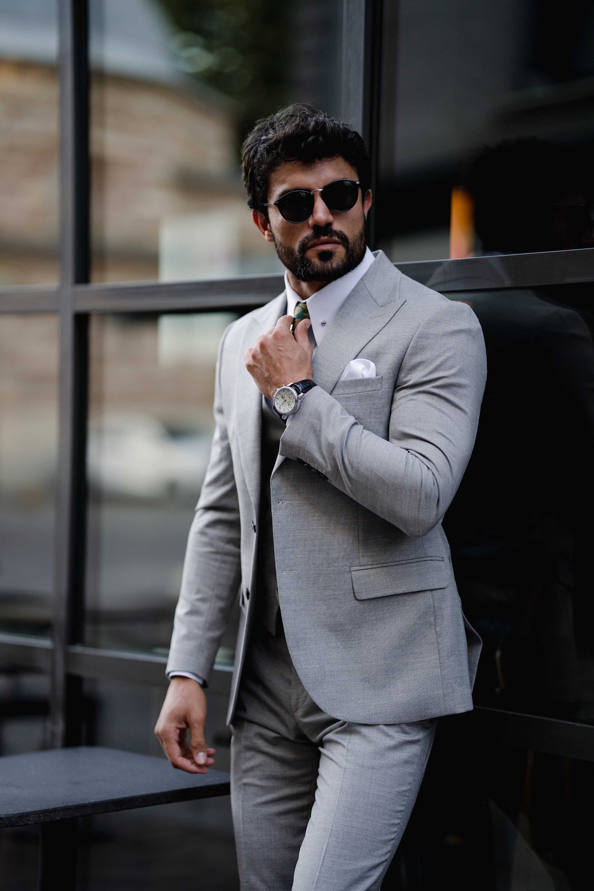Grey Slim-Fit Suit 3-Piece VIOSSI