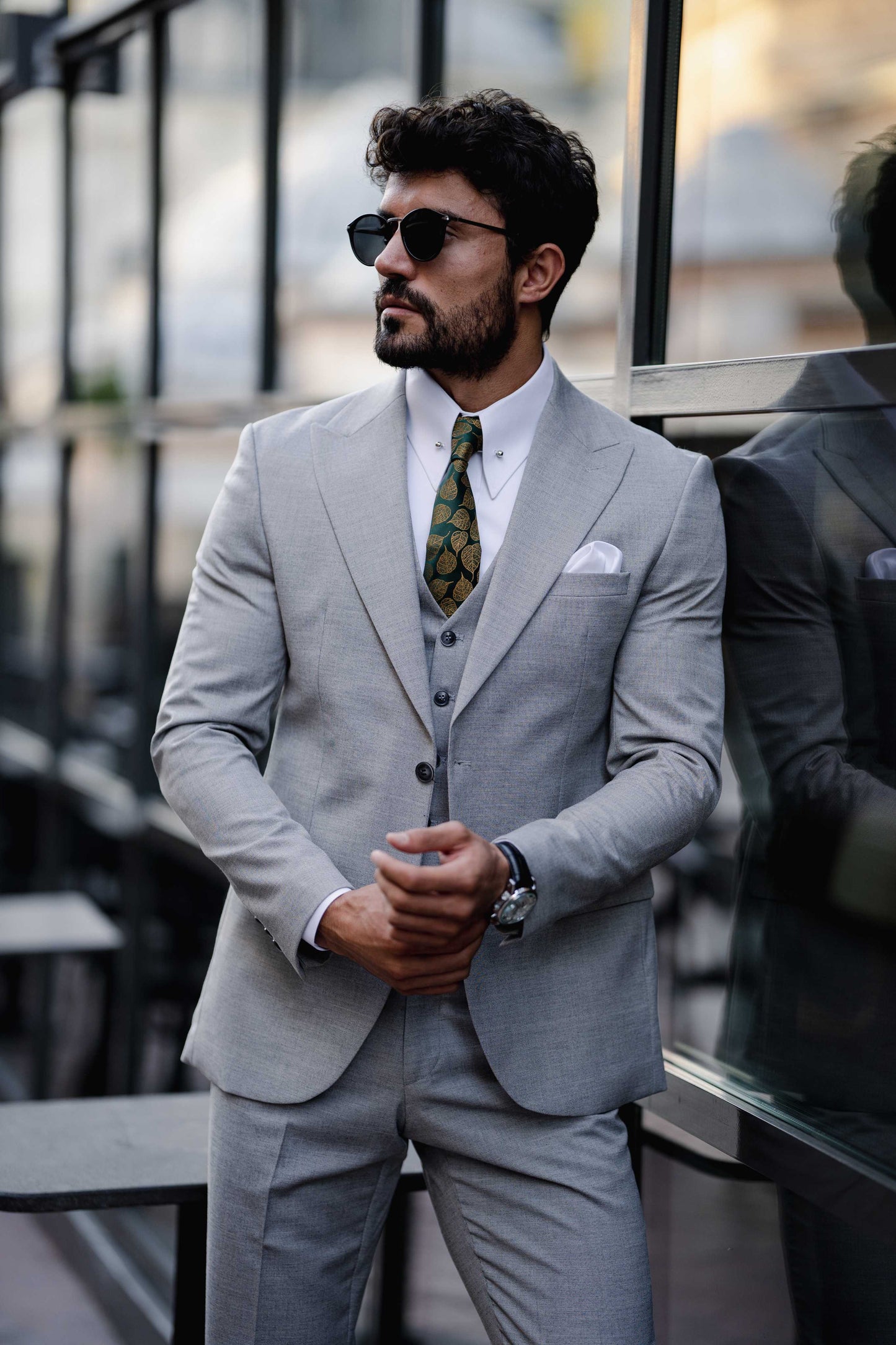 Grey Slim-Fit Suit 3-Piece VIOSSI
