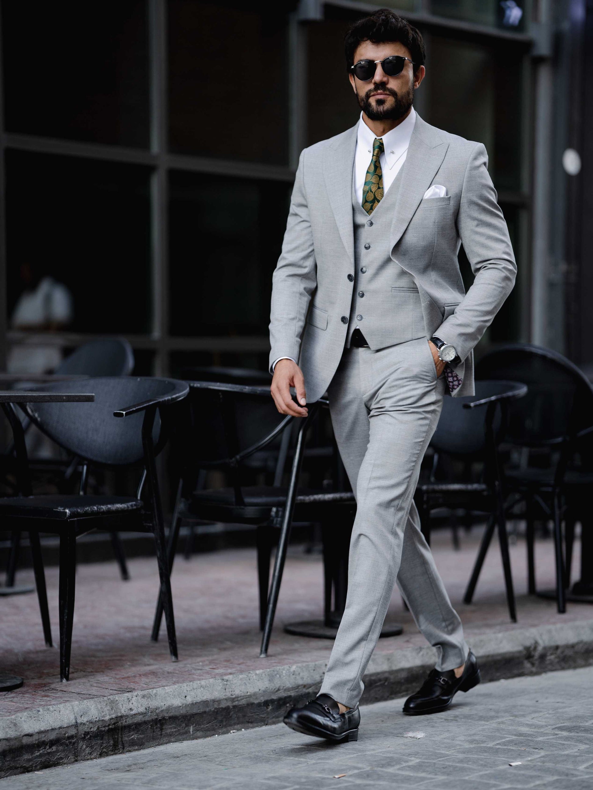 Grey Slim-Fit Suit 3-Piece VIOSSI