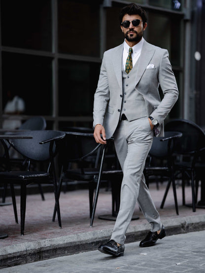 Grey Slim-Fit Suit 3-Piece VIOSSI