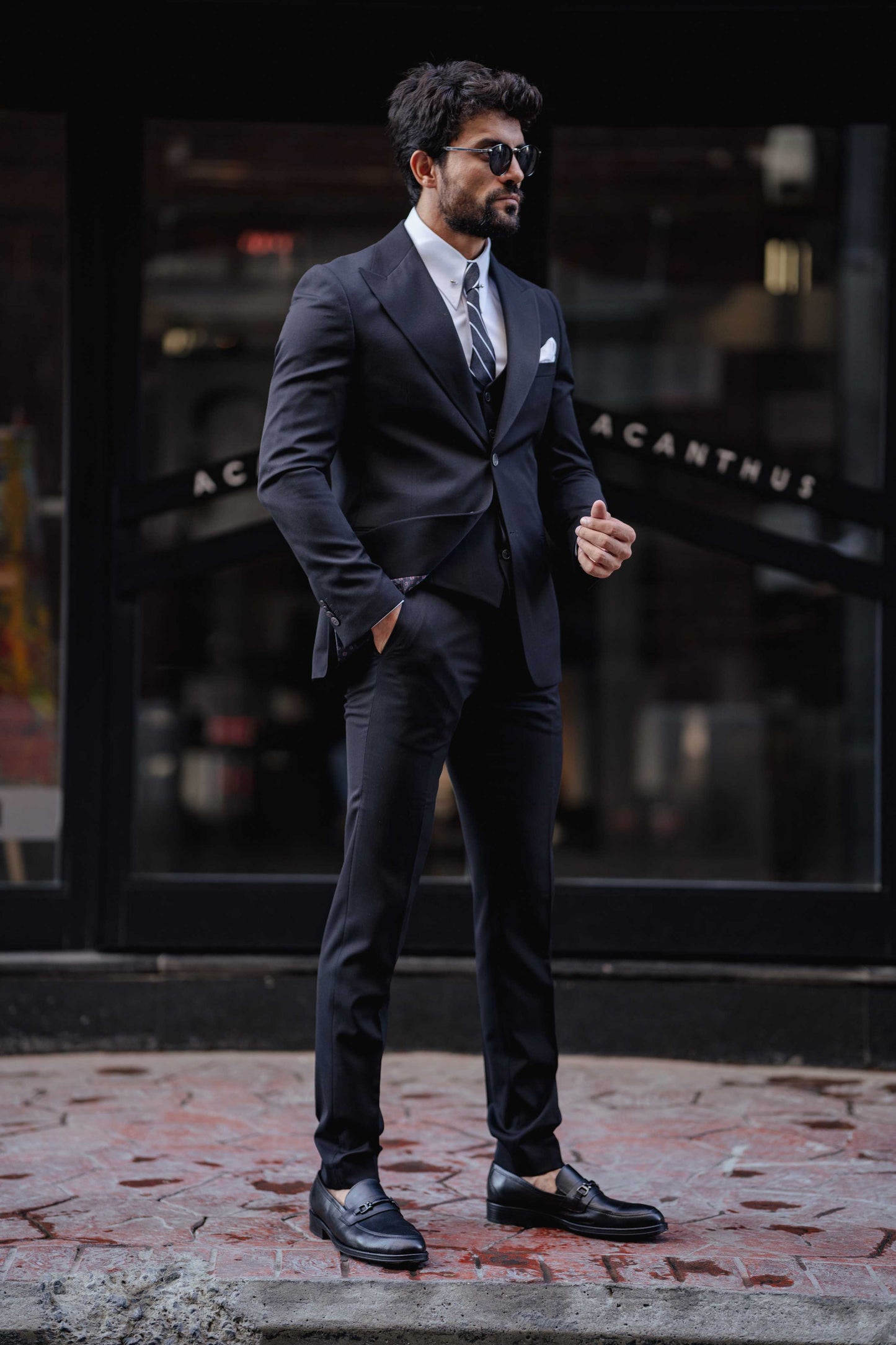 Black Slim-Fit Suit 3-Piece VIOSSI