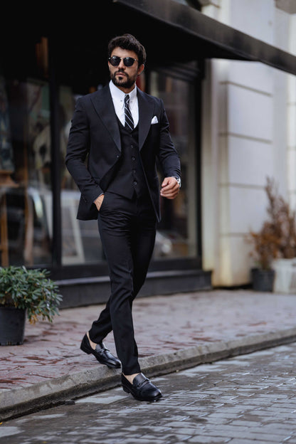 Black Slim-Fit Suit 3-Piece VIOSSI