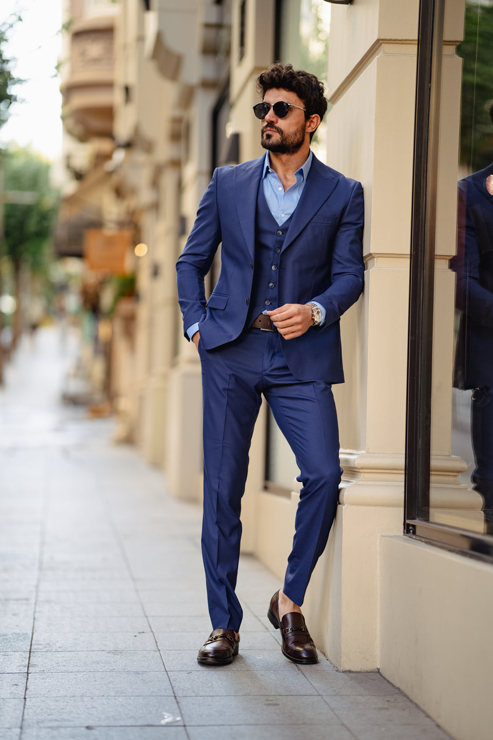 Blue Slim-Fit Suit 3-Piece VIOSSI