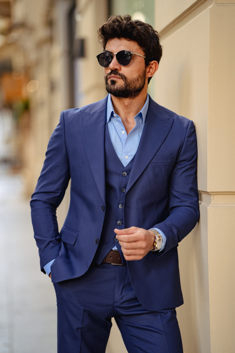 Blue Slim-Fit Suit 3-Piece VIOSSI