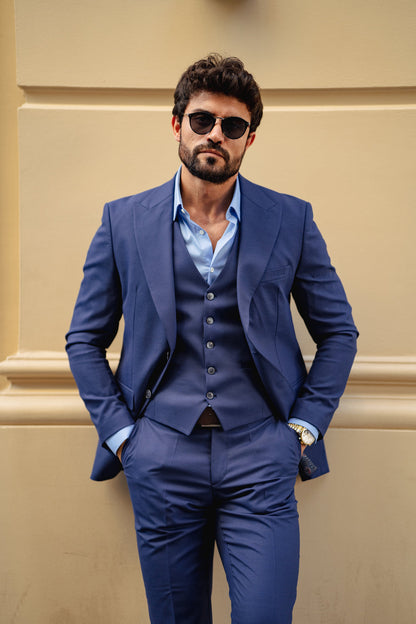 Blue Slim-Fit Suit 3-Piece VIOSSI