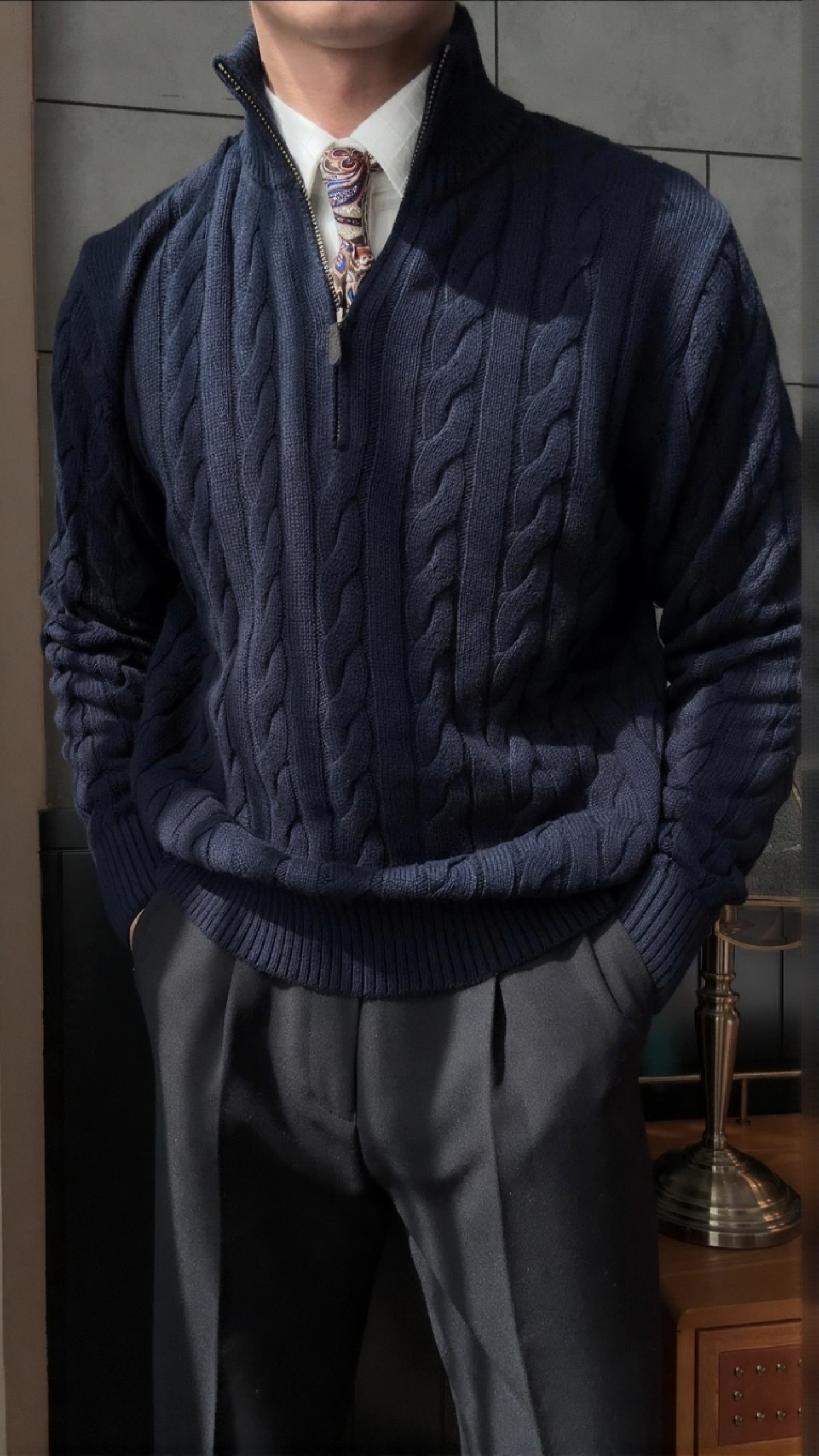 Men’s Cable Knit Half-Zip Sweater