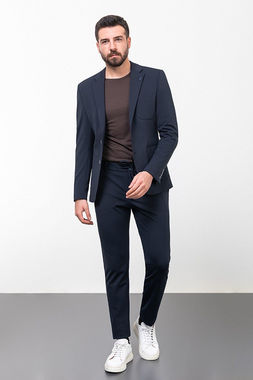 Brabion Rocco Navy Blue Slim Fit Notch Lapel Suit