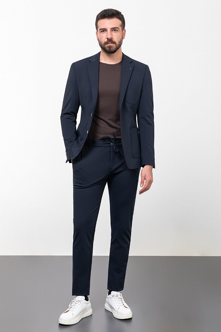 Brabion Rocco Navy Blue Slim Fit Notch Lapel Suit
