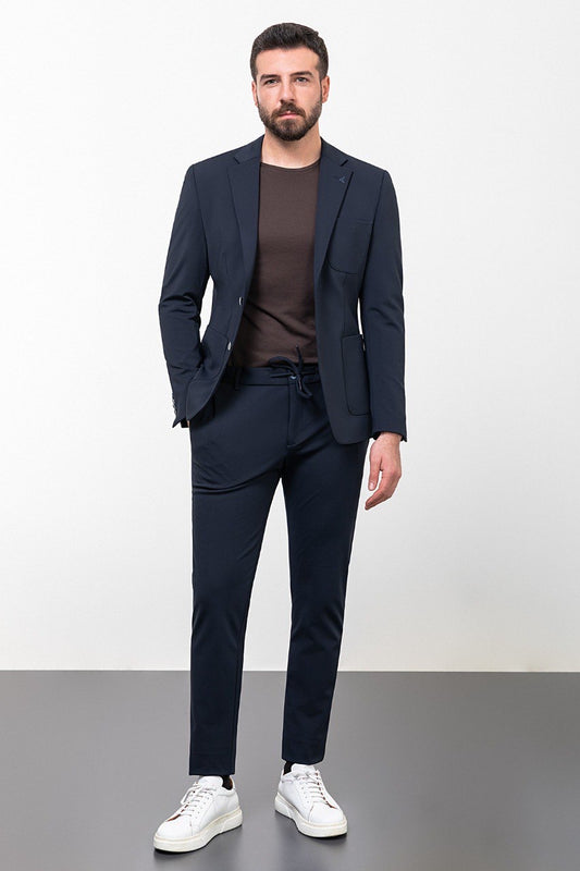 Brabion Rocco Navy Blue Slim Fit Notch Lapel Suit