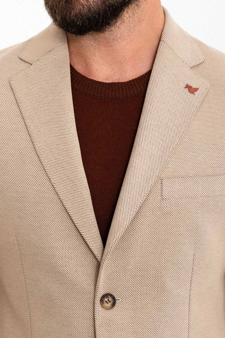 Brabion Rocco Beige Slim Fit Notch Lapel Suit for Modern Men