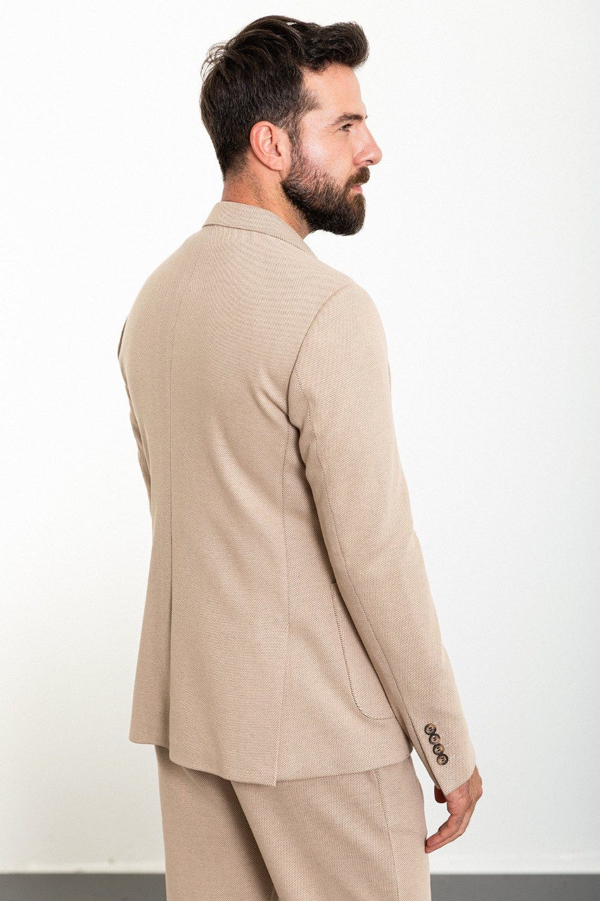 Brabion Rocco Beige Slim Fit Notch Lapel Suit for Modern Men