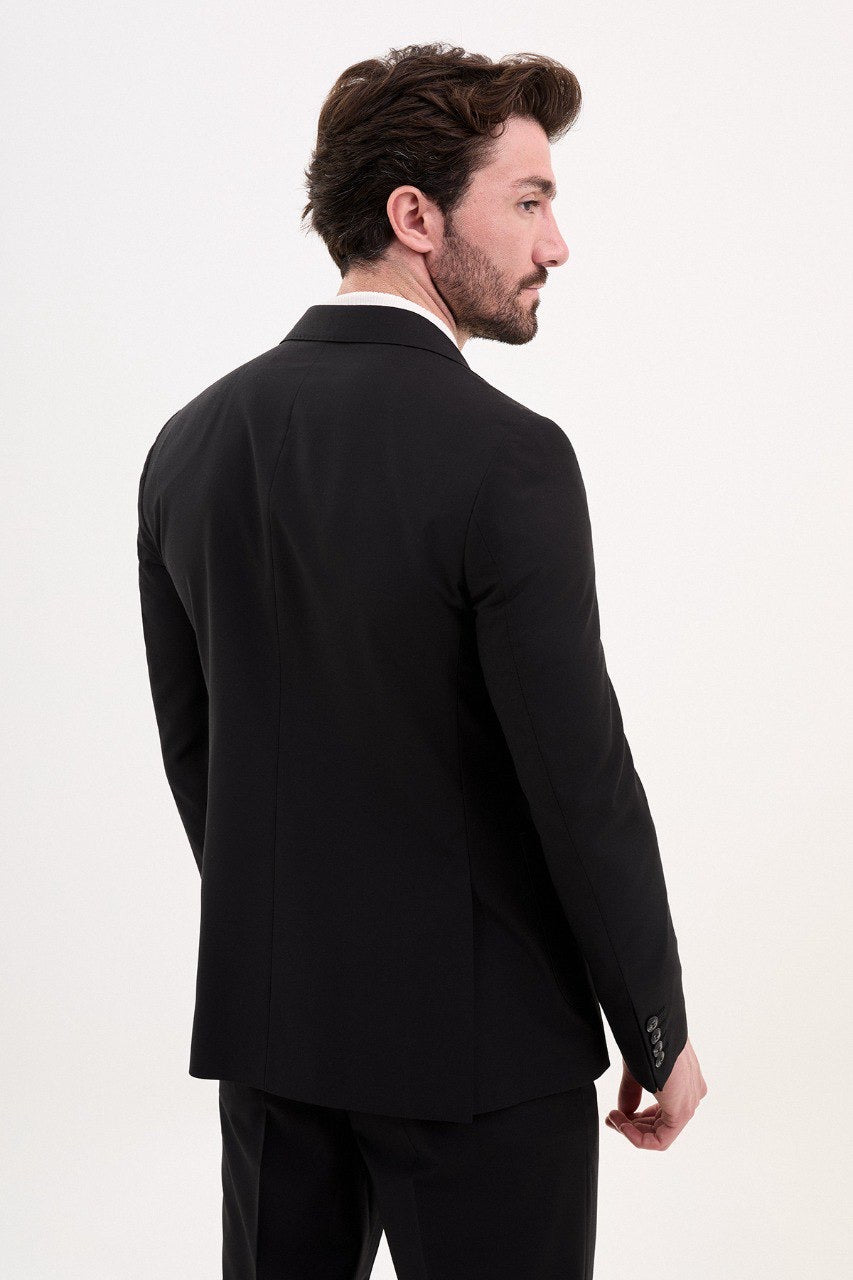 Brabion Elio Black Slim Fit Double Breasted Suit