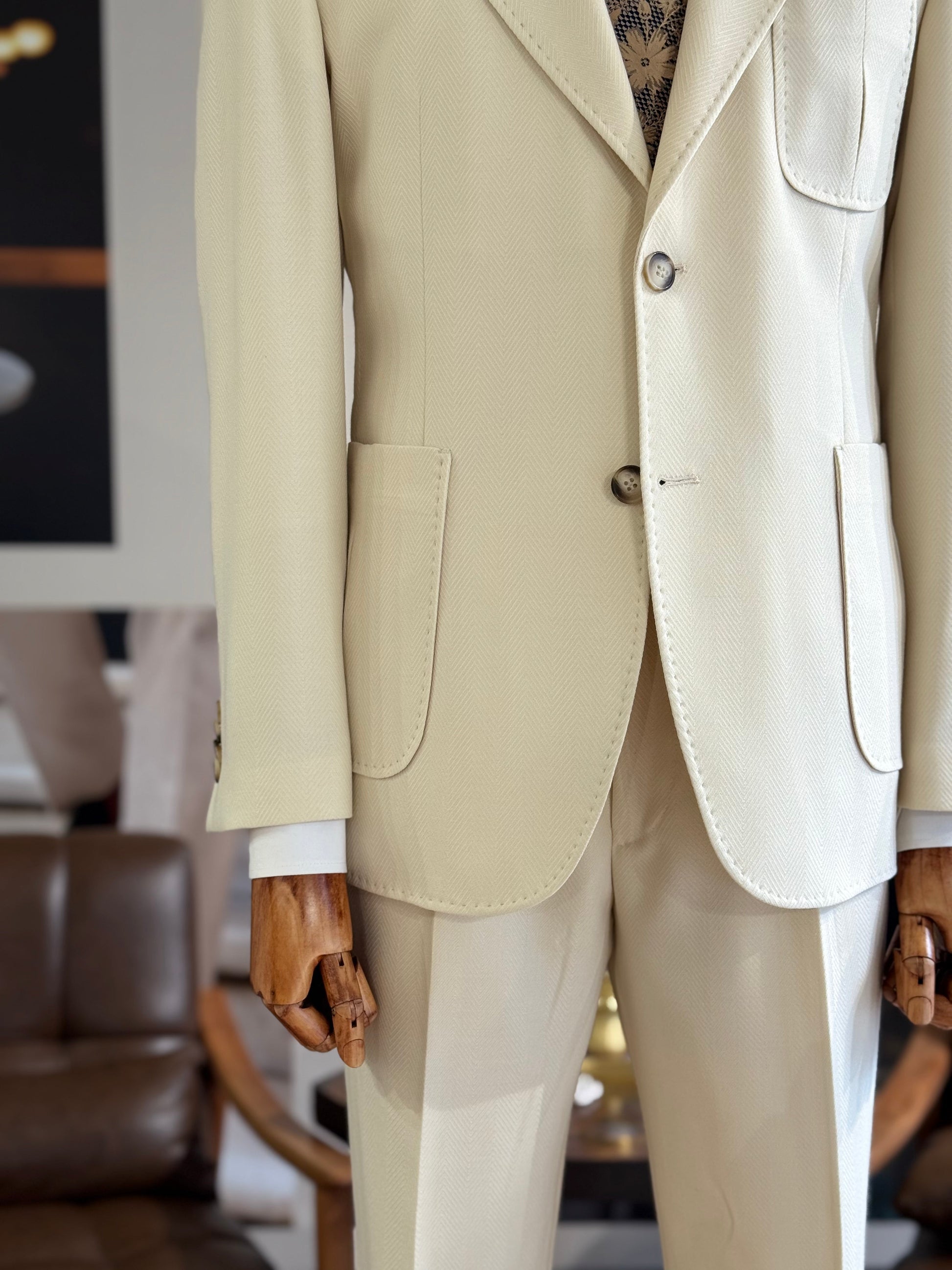 Beige Slim-Fit Suit 2-Piece VIOSSI - CB