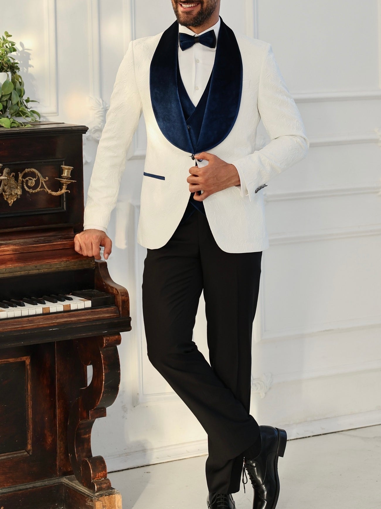 White Slim-Fit Tuxedo 3-Piece