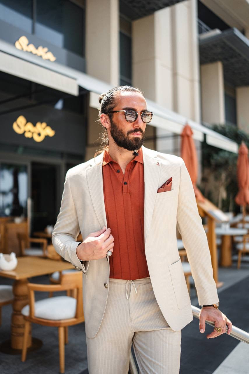 The Riviera Suit – Beige Summer Suit for Men