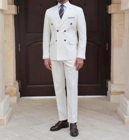 White Double Breasted Suit 2-Piece VIOSSI