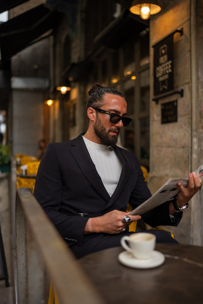 The Axis Suit – Black Modern Summer Suit