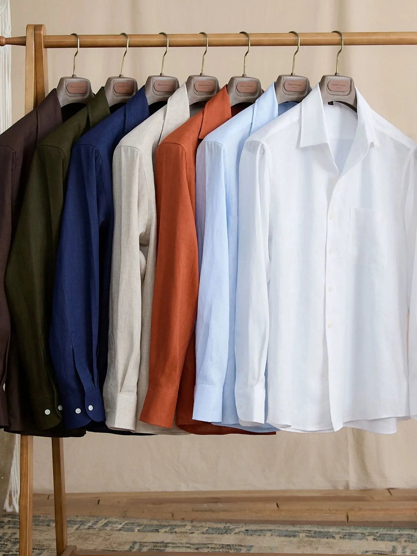 Summer Breathable Linen One-Piece Collar Men's Shirt