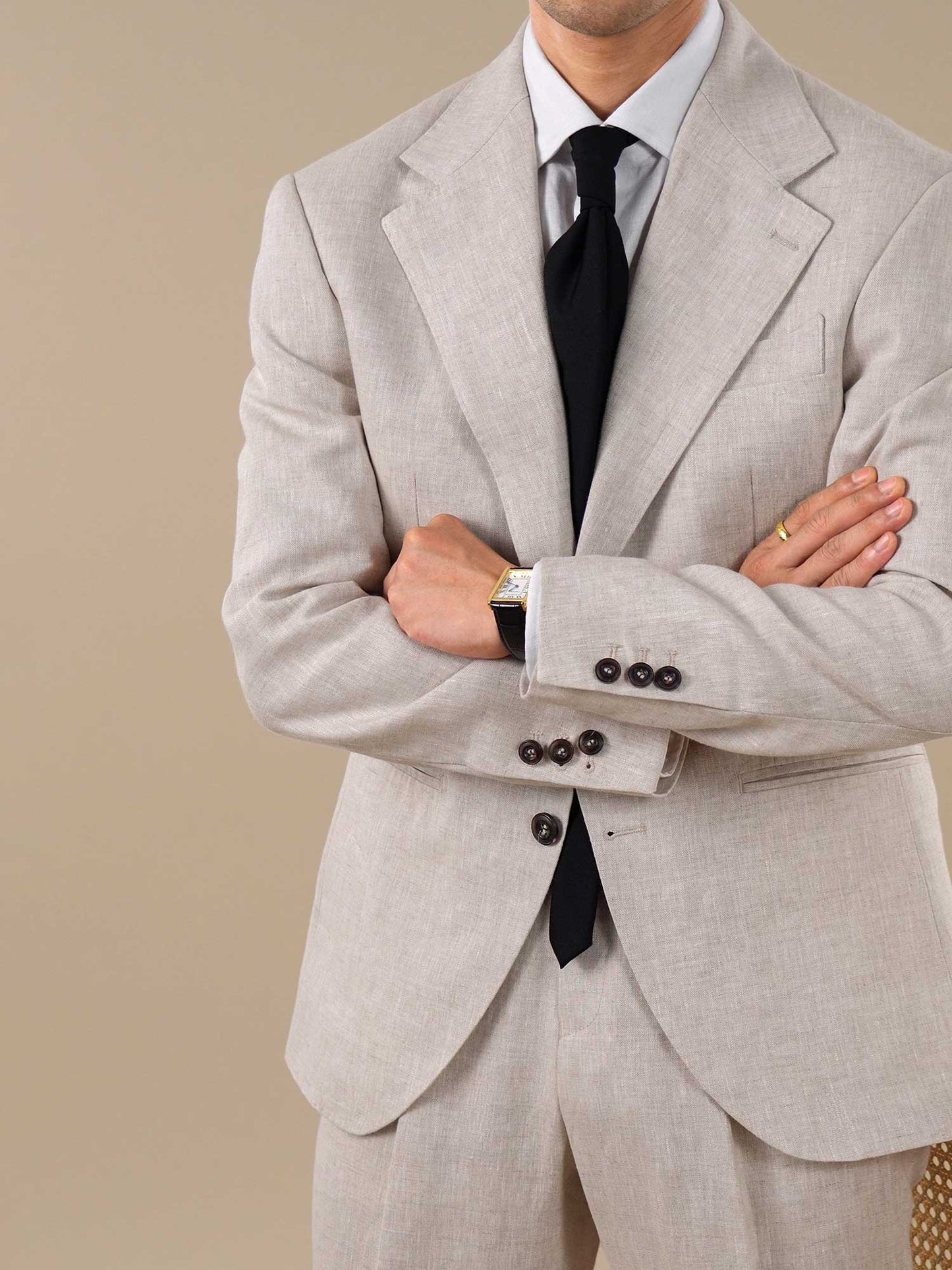 Men’s Breathable Pure Linen Single-Breasted Blazer BRABION