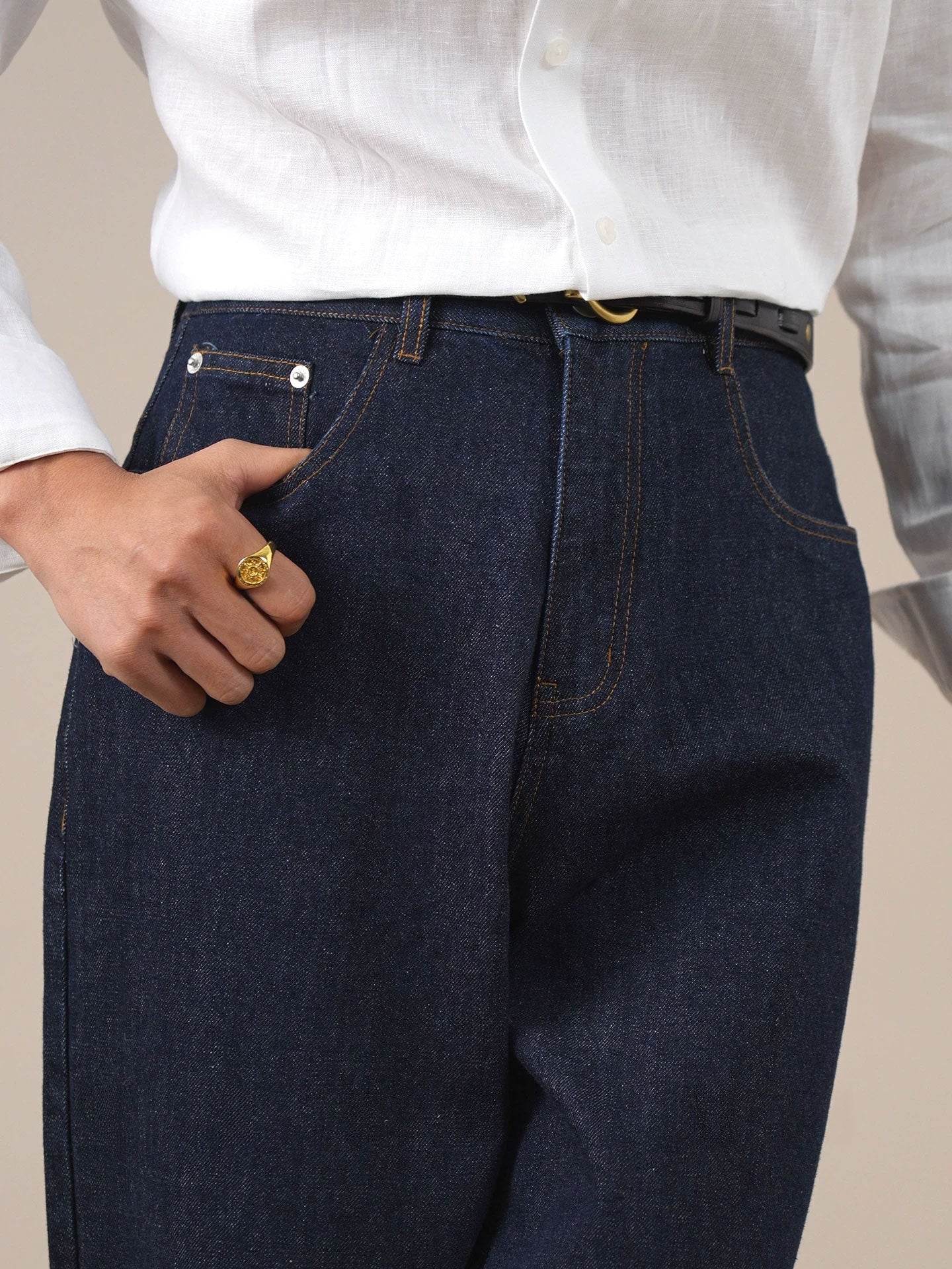 Men’s Vintage High-Waist Jeans — Relaxed Fit - BRABION