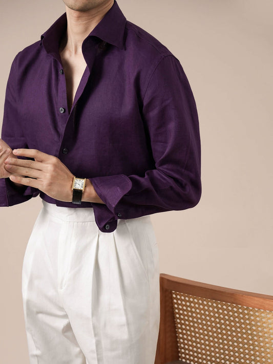 Italian Style Mens V-Neck Breathable Shirt