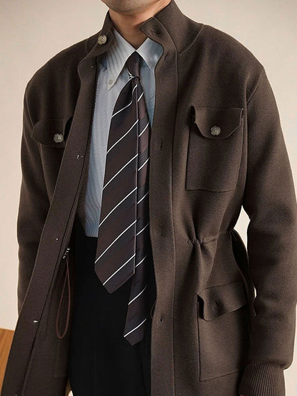 Men's Knit Hunting Stand Collar Jacket - BRABION