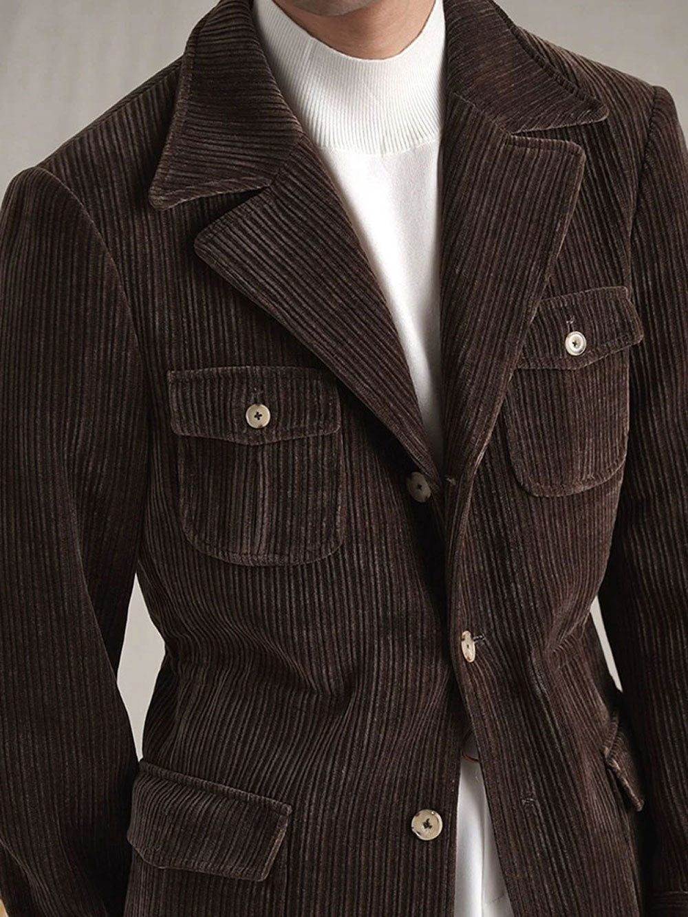 Men's Italian Retro Chenille Fleece Hunting Jacket - BRABION