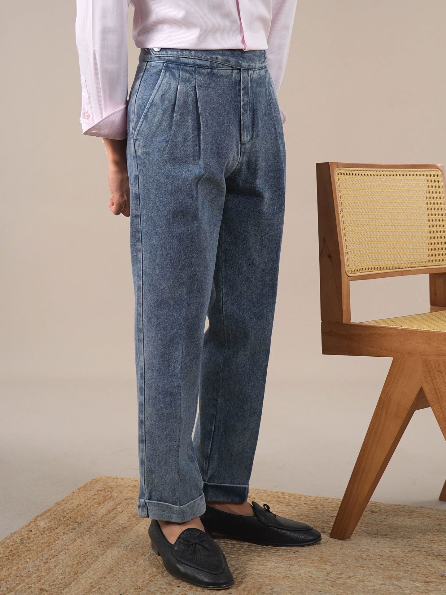 Men's Vintage Straight-Leg Denim Pants BRABION