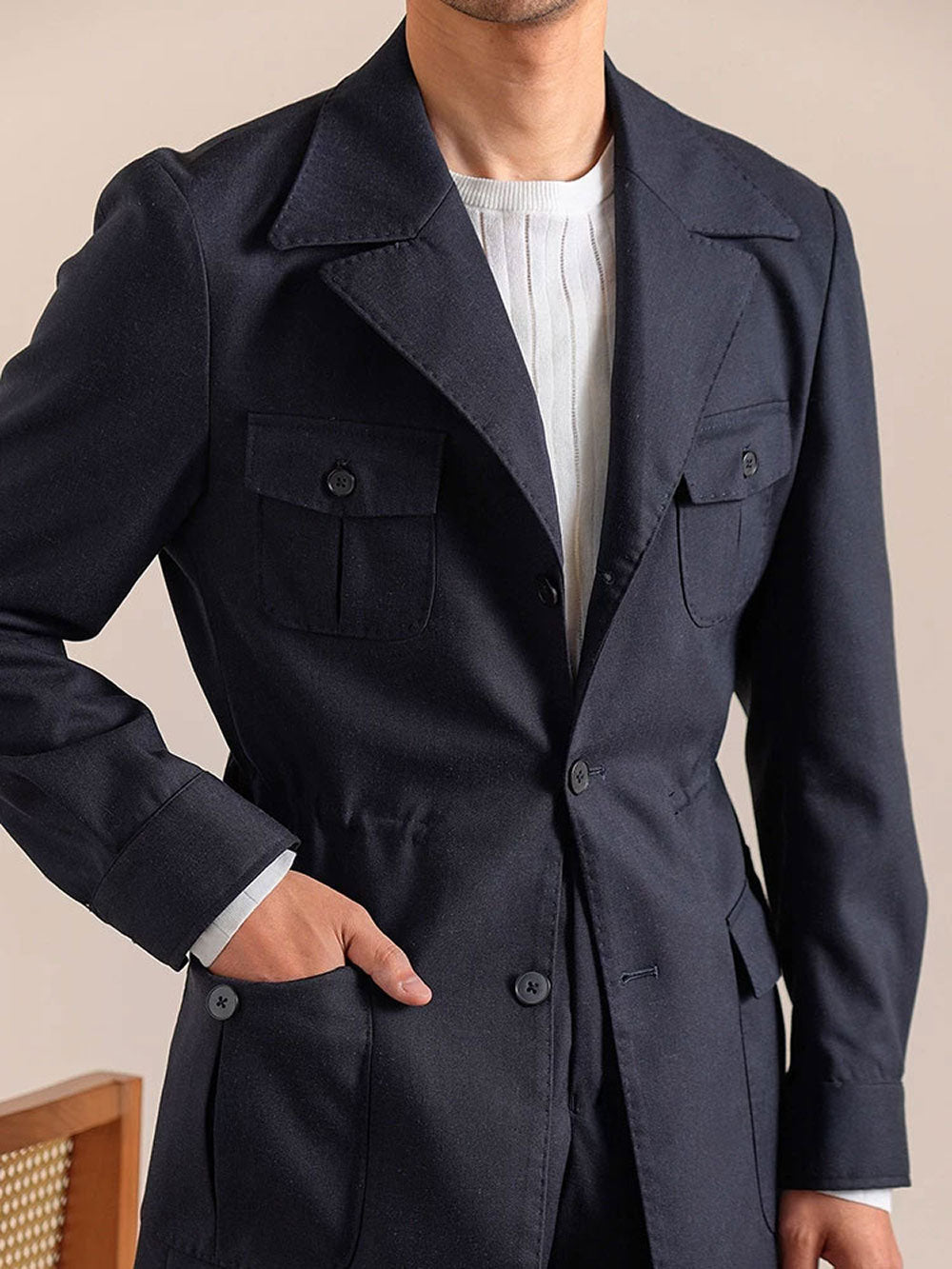 Men's Slim Fit Italian Retro Casual Jacket - BRABION